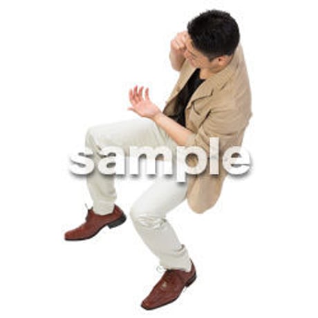 Cutout People　鳥瞰　座る男性 　FF_417
