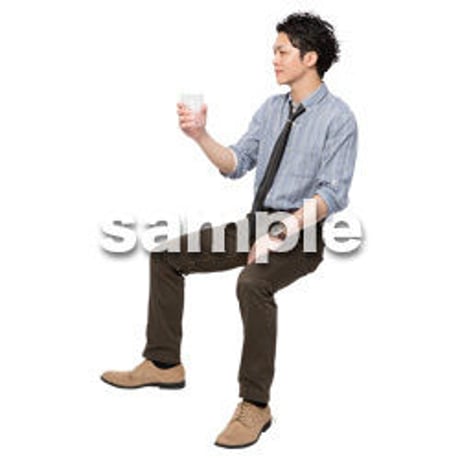 Cutout People　座る　男性　LL_272