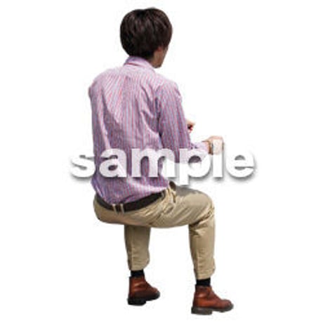 人物切抜き素材　座る人Ⅱ編　Q_499
