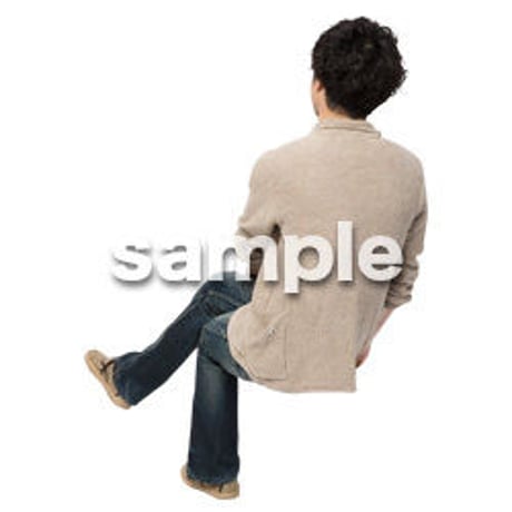 Cutout People　座る　男性　LL_300