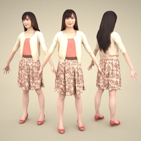 3D人モデルAポーズ　080_Yui