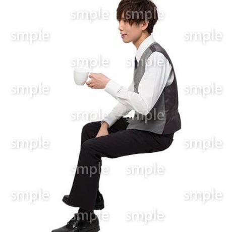 Cutout People　座る　男性　LL_093