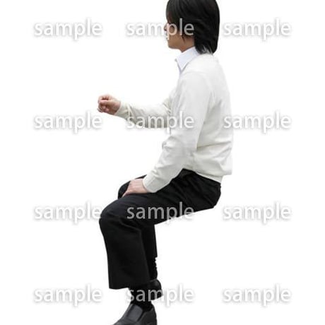 人物切抜き素材　座る人Ⅱ編　Q_455