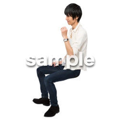 Cutout People　座る　男性　LL_353