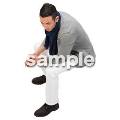 Cutout People　鳥瞰　座る男性 　FF_388