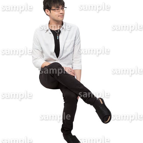 人物切抜きセット☆座る男性　1_set179