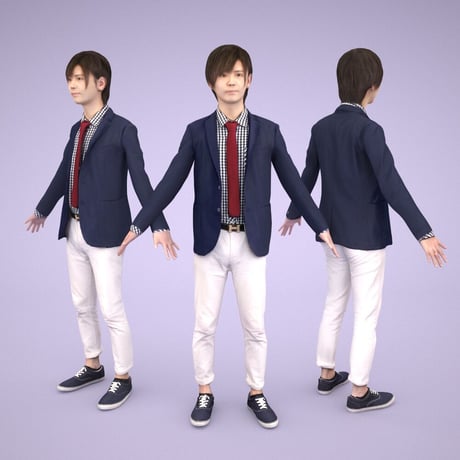 3D人モデルAポーズ　084_Ren