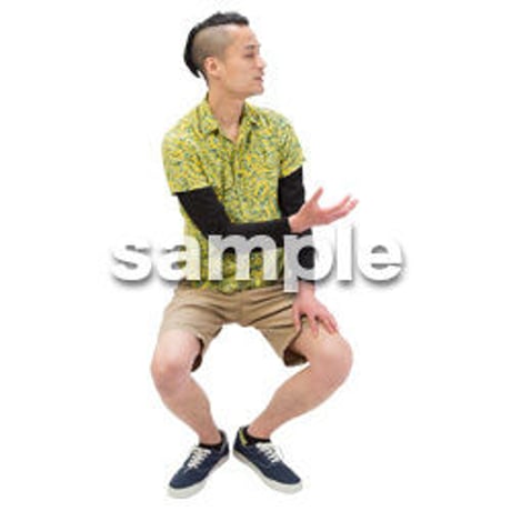 Cutout People　座る　男性　LL_456