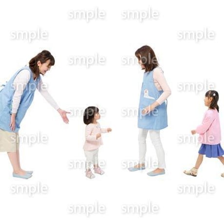 Cutout People　保育士と子供　GG_493