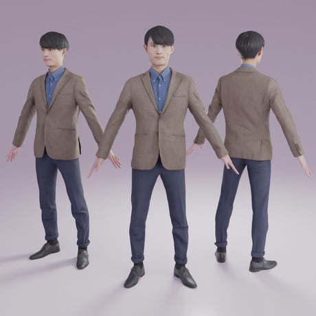 3D人モデルAポーズ　158_Toshi