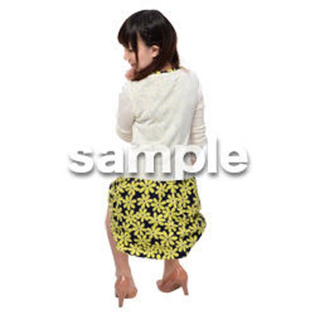 Cutout People　座る女性　KK_295