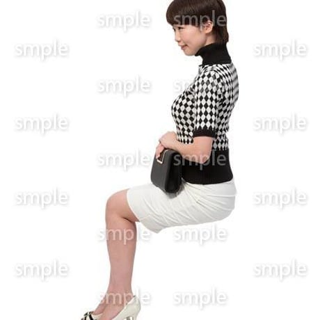 Cutout People　座る女性　KK_363