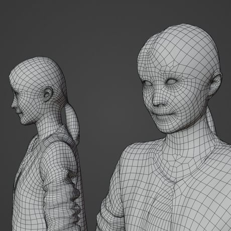 3D人モデルAポーズ　174_Hina