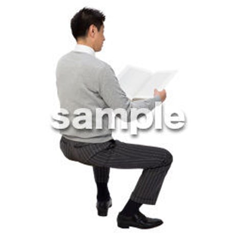 Cutout People　座る　男性　LL_259