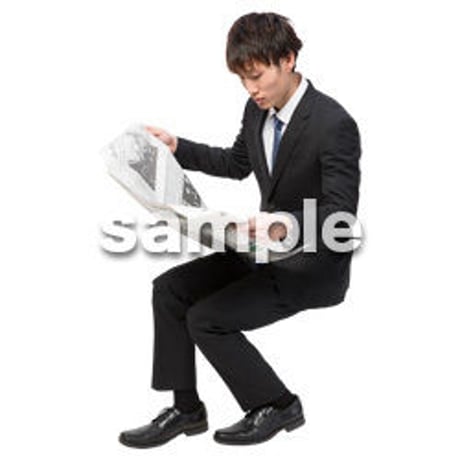 Cutout People　座る　男性　LL_047