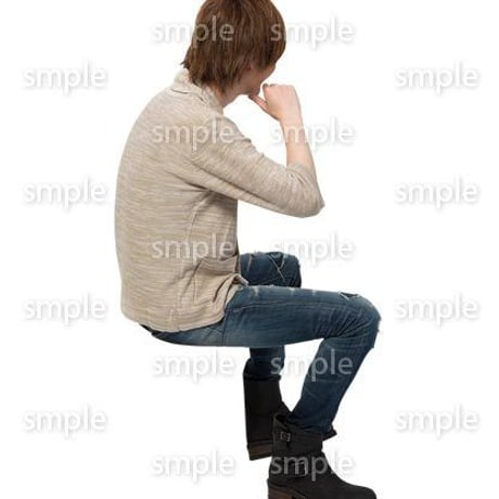 Cutout People　座る　男性　LL_319