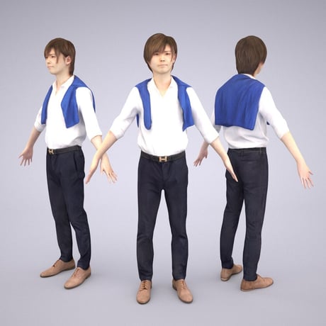 3D人モデルAポーズ　086_Ren