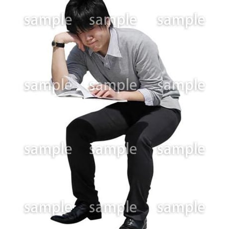 人物切抜き素材　座る人Ⅱ編　Q_447
