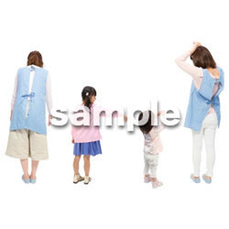 Cutout People　保育士と子供　GG_495