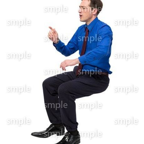 Cutout People　座る　外国人男性　LL_562