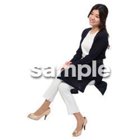 Cutout People　座る女性　KK_133
