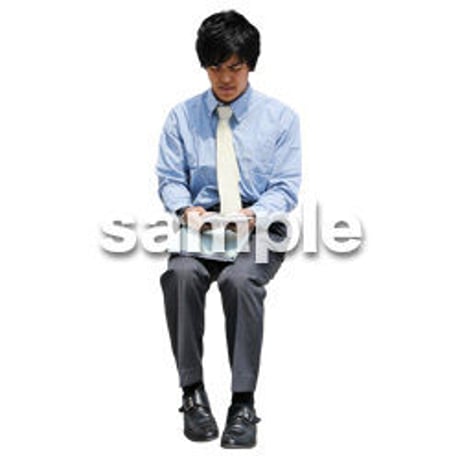 人物切抜き素材　座る人Ⅱ編　Q_385
