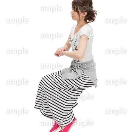 Cutout People　座る女性　KK_373