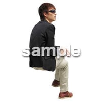 人物切抜き素材　座る人Ⅱ編　Q_534