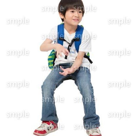 Cutout People　座る　男の子　LL_526