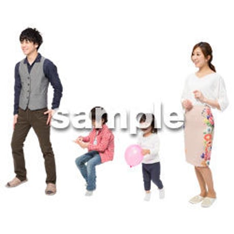 Cutout People　4人家族　II_337