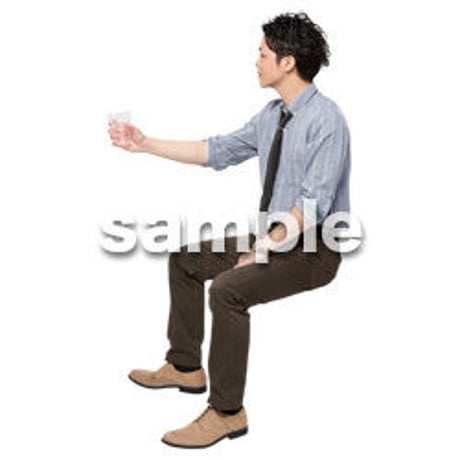 Cutout People　座る　男性　LL_273