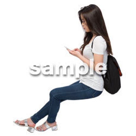 Cutout People　座る女性　KK_403