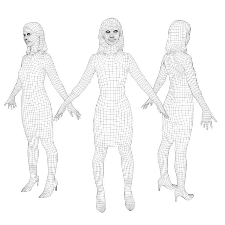 3D人モデルAポーズ　096_Aya