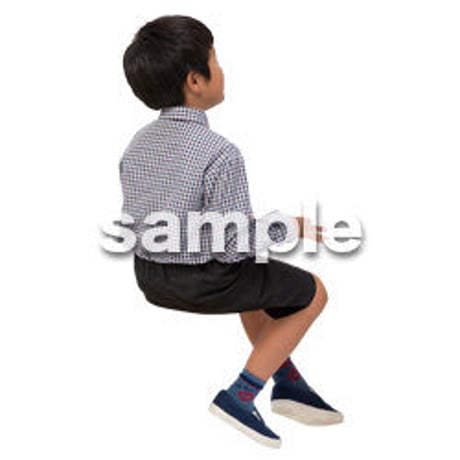 Cutout People　座る　男の子　LL_539