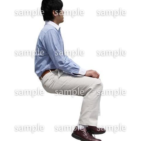 人物切抜き素材　座る人Ⅱ編　Q_503