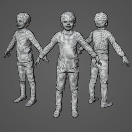 3D人モデルAポーズ　206_Taku