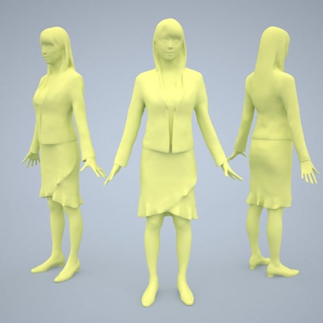 3D人モデルAポーズ　002_Rika