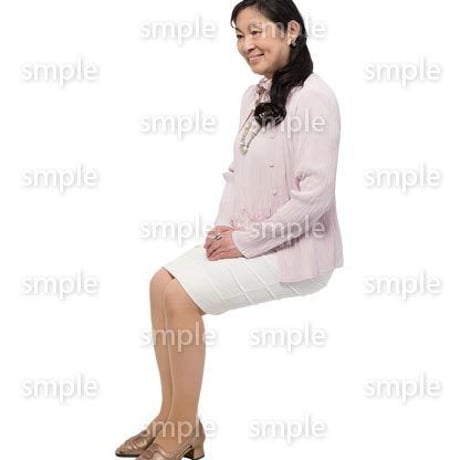 Cutout People　座る女性　KK_428