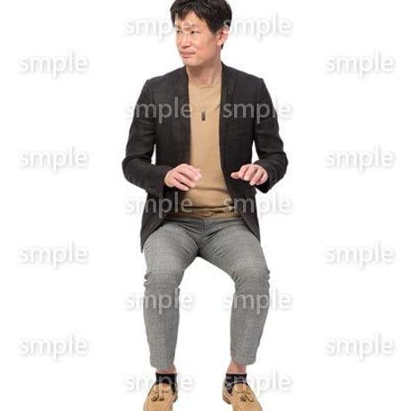 Cutout People　座る　男性　LL_171
