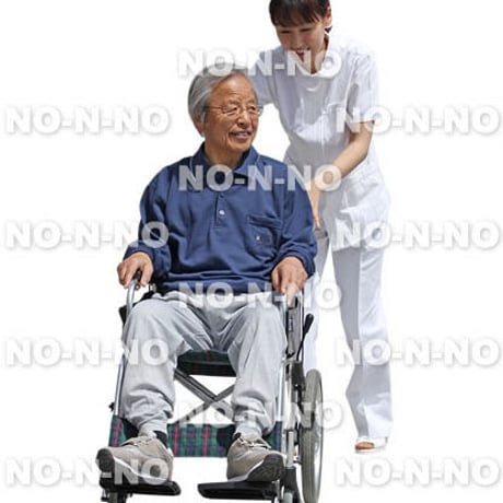 人物切抜きセット☆シニア車いす　1_set041