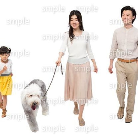 Cutout People　犬の散歩　II_441