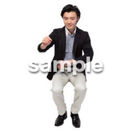 Cutout People　座る　男性　LL_081