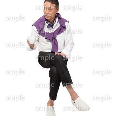 Cutout People　座る　男性　LL_506