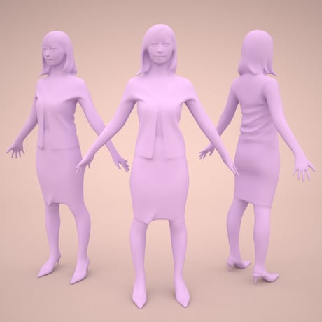 3D人モデルAポーズ　098_Aya