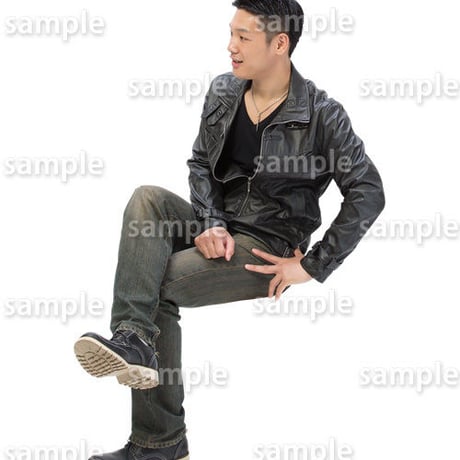 人物切抜きセット☆座る男性　1_set181