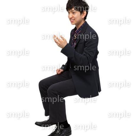 Cutout People　座る　男性　LL_078