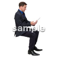 Cutout People　座る　外国人男性　LL_558