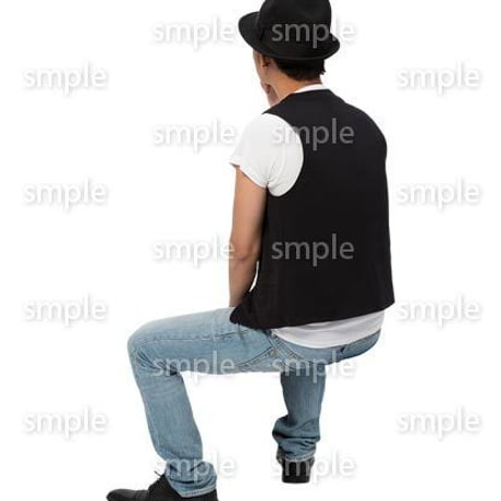 Cutout People　座る　男性　LL_480