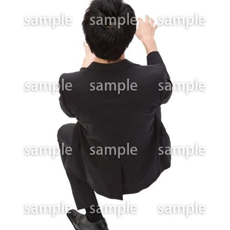 Cutout People　鳥瞰　座る男性 　FF_405