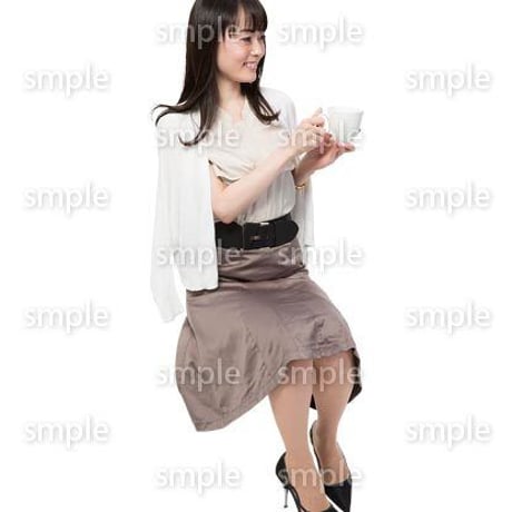 Cutout People　座る女性　KK_222